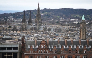 View from the top of Edinburgh Castle. (Photo by projectionist Annie Li)
